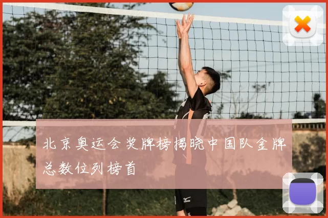 北京奥运会奖牌榜揭晓中国队金牌总数位列榜首